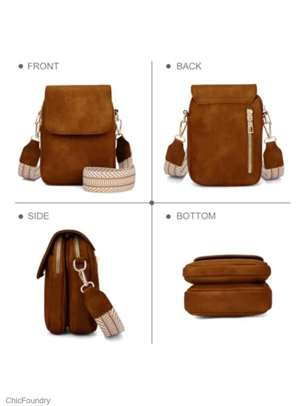 Small Crossbody Bag with Card Holder Anti Theft Leather Travel Wallet